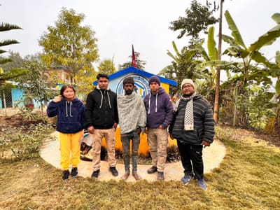 Residents and caregivers together at the Sahara Ghar home
